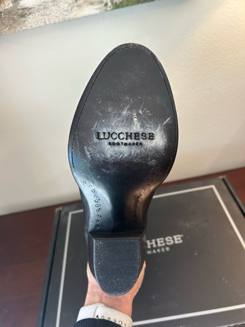Lucchese Black Embroidered Leather Western Boots – NEW - Picture 3 of 5